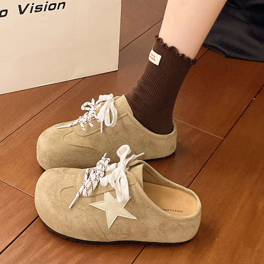 Damen bequeme Clogs mit modischem Sternemblem und rutschfester Sohle EB
