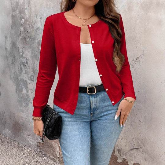 Damen Feine Strickjacke mit Knopfverschluss und eleganter Passform EB