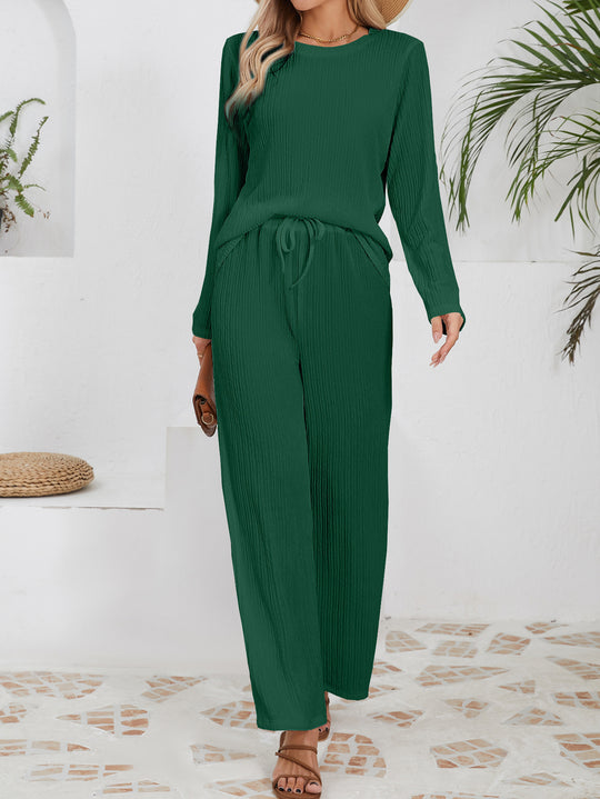 Damen Elegantes und bequemes Set aus gefeuchtetem Material EB