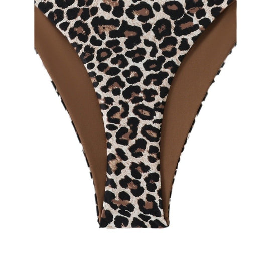 Damen Triangel-Bikini mit verspieltem Leopardenmuster EB