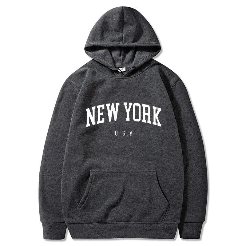 Damen Kapuzenpullover mit modischem New York Print und bequemer Passform EB