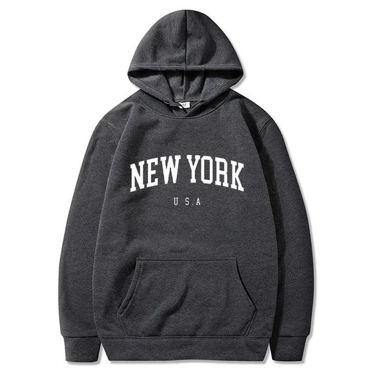 Damen Kapuzenpullover mit modischem New York Print und bequemer Passform EB