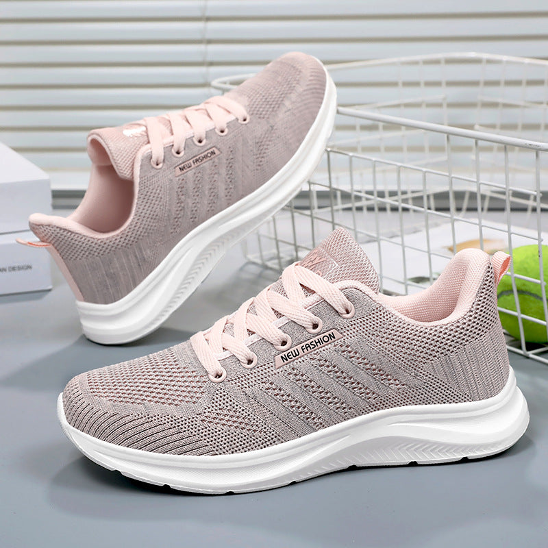 Damen nan gestrickter Schnür-Sneaker mit 3D-Strickobermaterial, verstärkter Zehenkappe und reaktiver EVA-Dämpfung EB