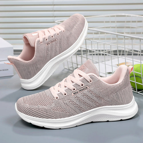 Damen nan gestrickter Schnür-Sneaker mit 3D-Strickobermaterial, verstärkter Zehenkappe und reaktiver EVA-Dämpfung EB