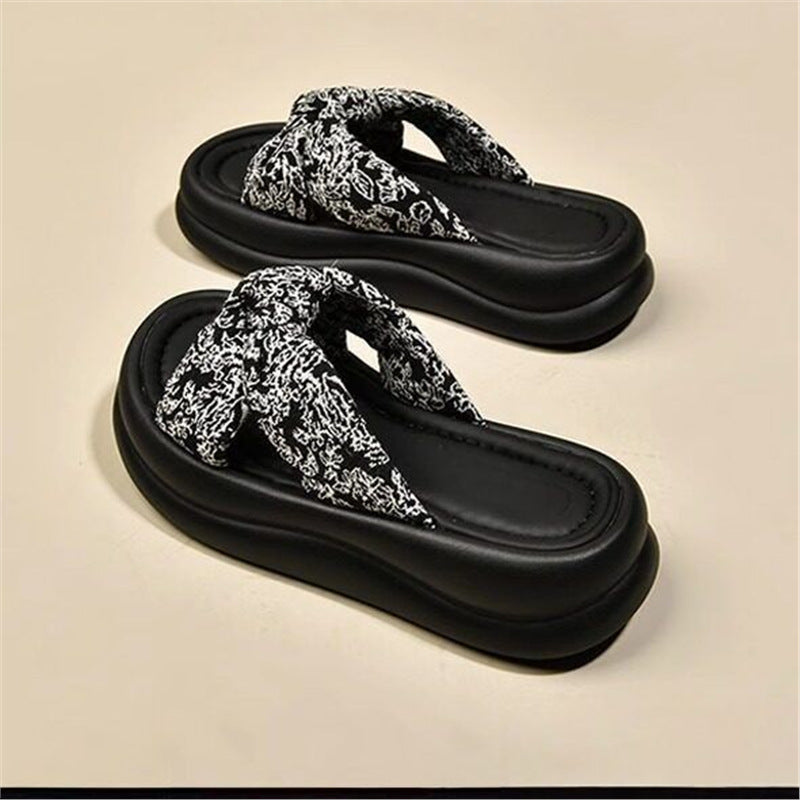 Damen flache Sandalen mit modischem Knötchendesign EB