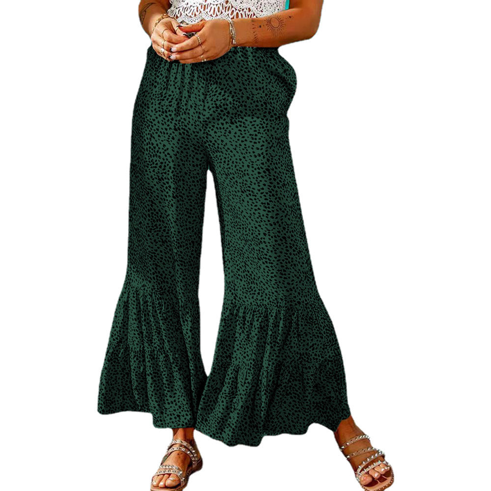 Damen Weite Palazzo-Hose mit voluminösem Saum und elastischem Bund EB