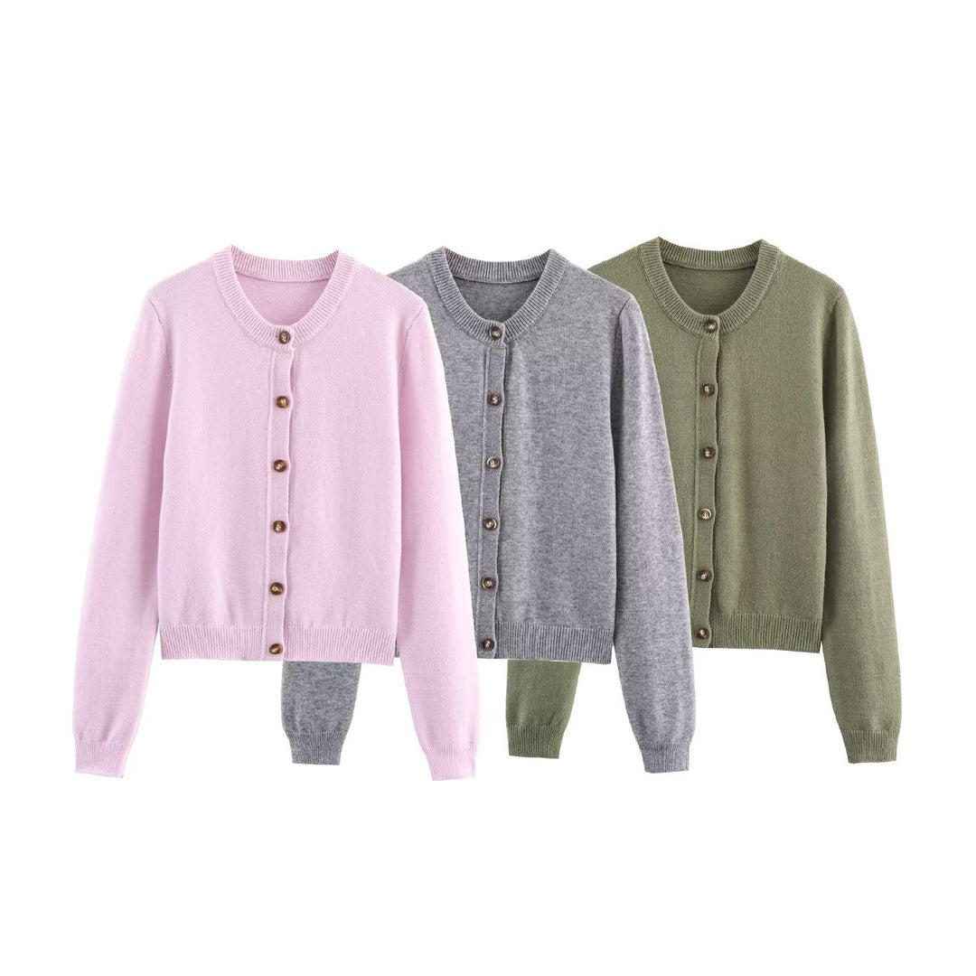 Damen Strickjacke mit eleganten Knopfdetails EB