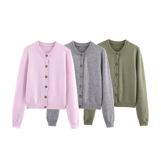 Damen Strickjacke mit eleganten Knopfdetails EB