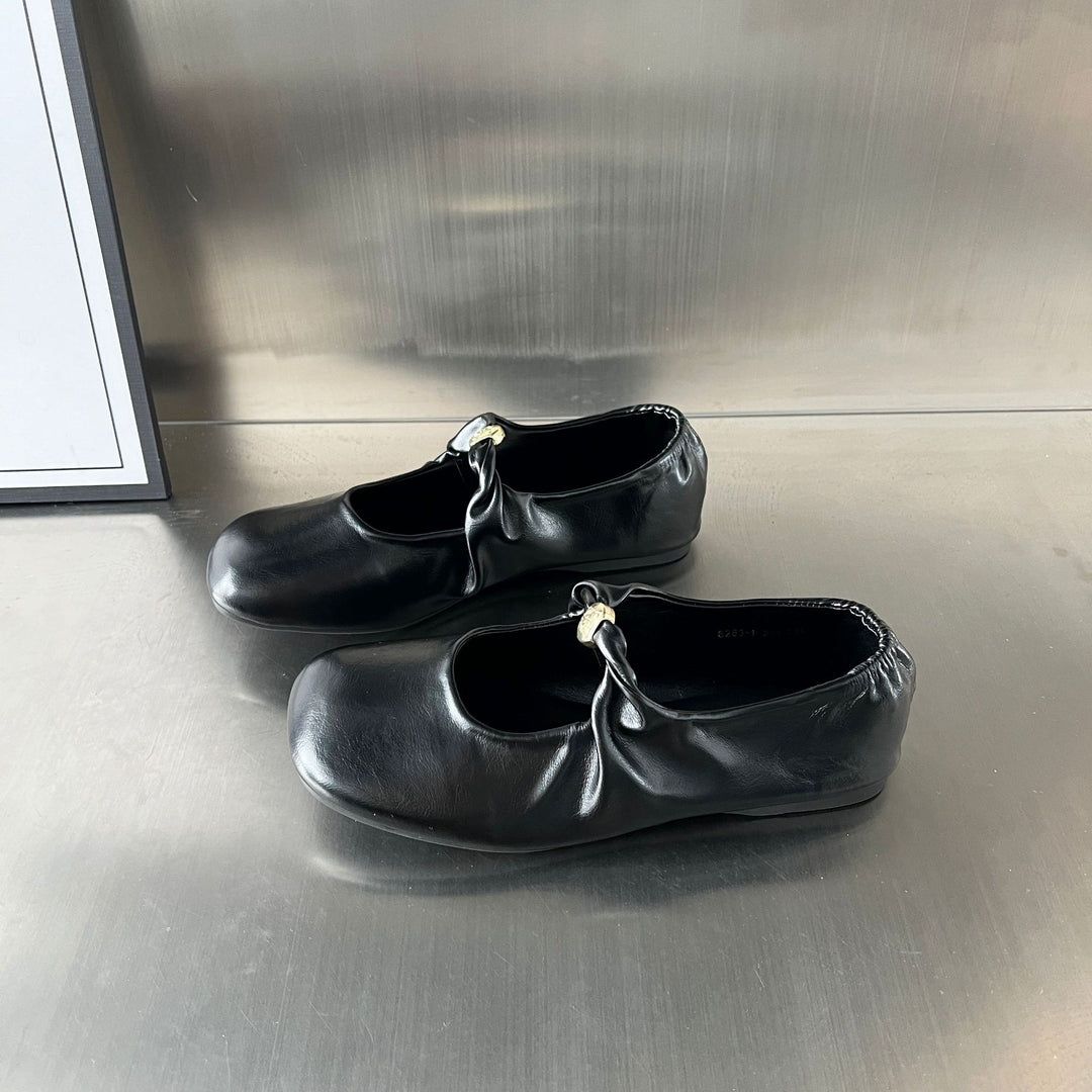 Damen elegante Ballerinas mit dekorativem Riemen und komfortablem Fußbett EB