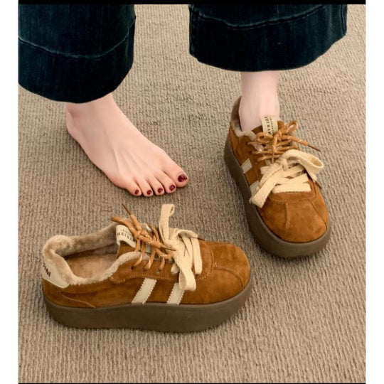 Damen Bequemliche Sneakers mit weichem Innenfutter und modischer Schnürung EB
