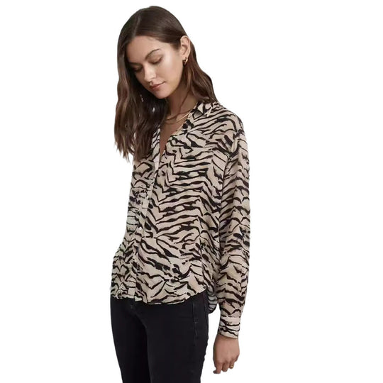 Damen Bluse mit auffälligem Tiermotiv und lockerer Passform EB