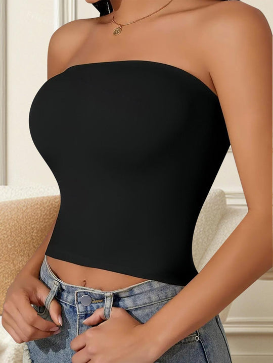 Damen Bandeau-Oberteil mit dekorativem Ketten-Design und elastischer Passform EB