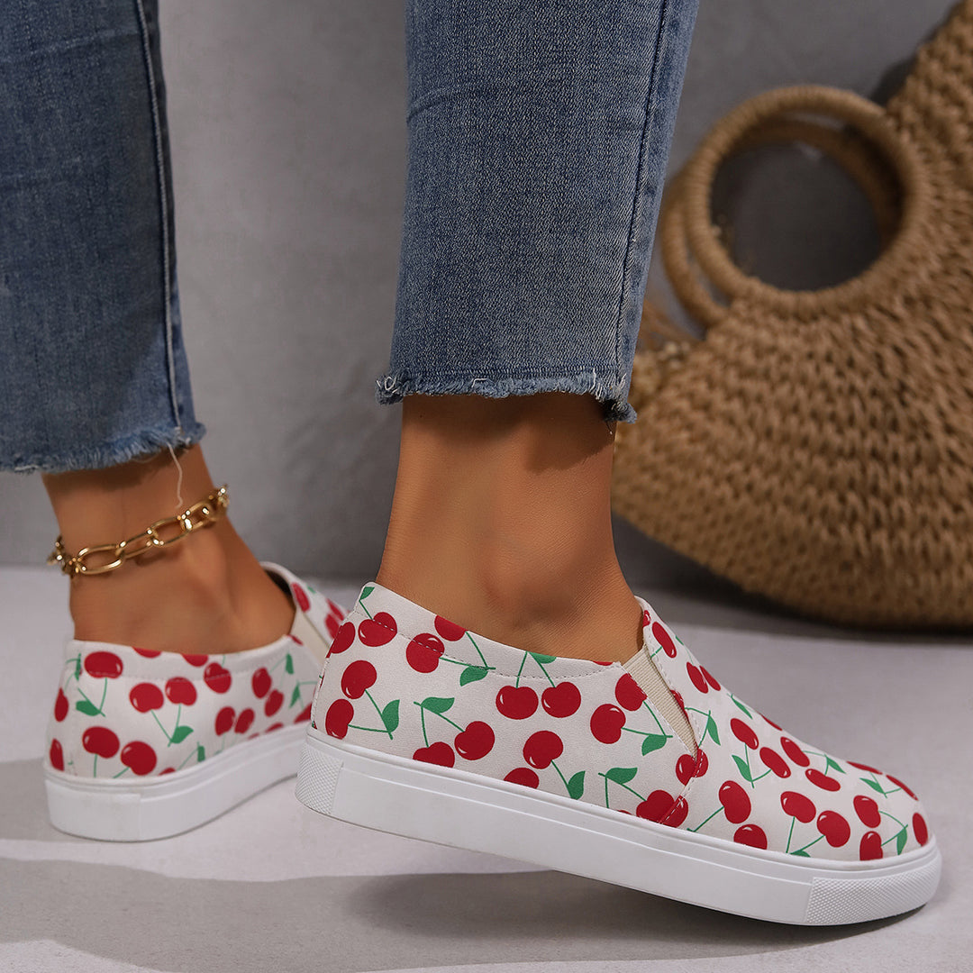 Damen Slip-On Sneakers mit fruchtigem Design EB