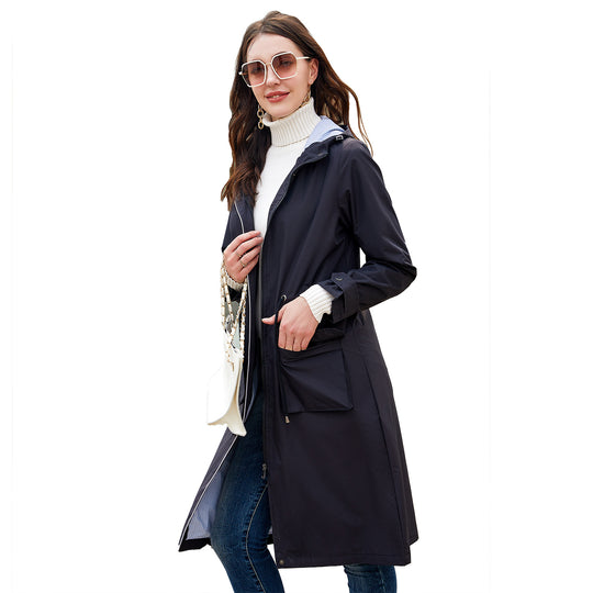 Damen winddichte Freizeitjacke mit praktischen Kordelzügen und Innenfutter EB