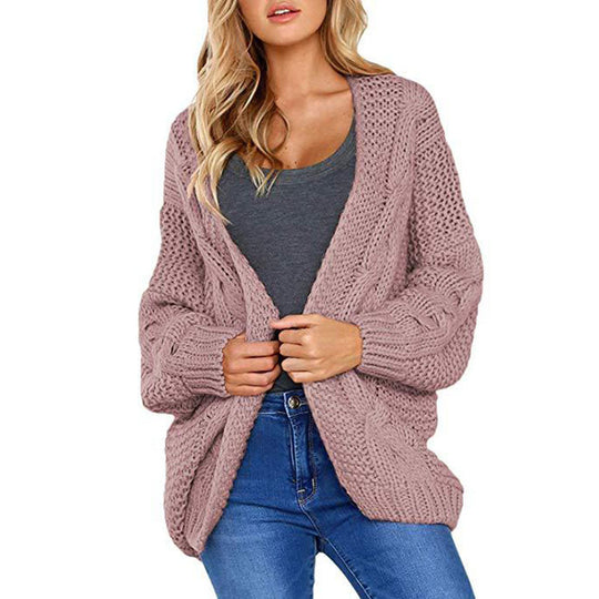 Damen Grobstrickjacke mit lässigem Schnitt und voluminösen Ärmeln EB