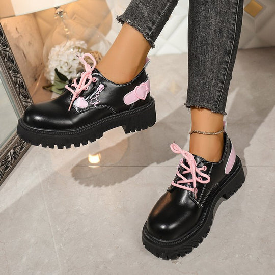 Damen modische Schnürschuhe mit kontrastierenden Details EB