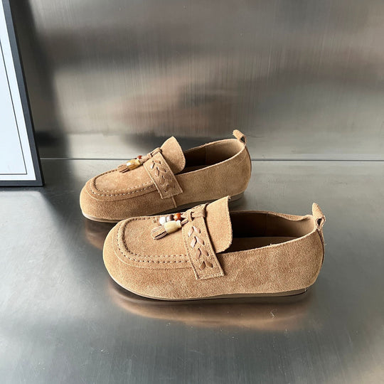 Damen Mokassins aus weichem Wildleder mit raffinierten Schmuckdetails EB
