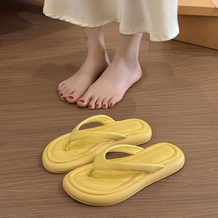 Damen komfortable Zehentrenner-Sandalen mit ergonomischer Innensohle und flexiblem Riemendesign EB