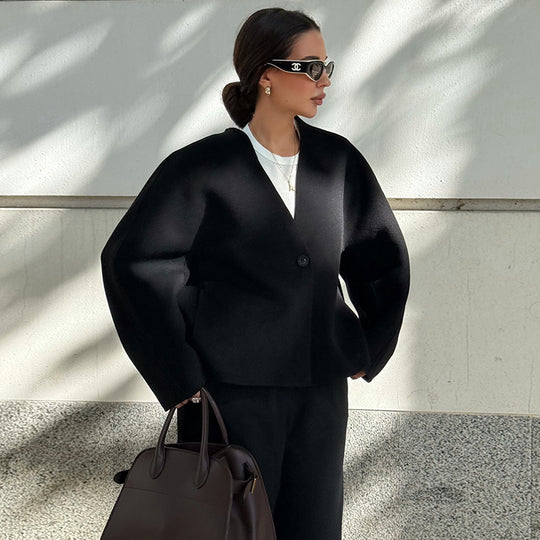 Damen Wolljacke mit großzügigem Schnitt EB