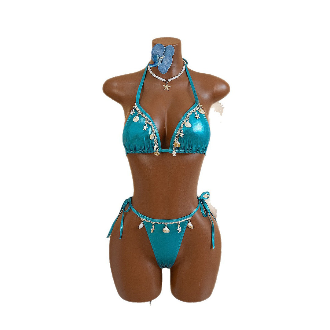 Damen Triangel-Bikini mit stilvollen Muschelverzierungen EB