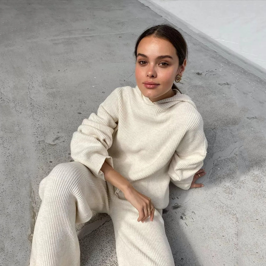 Damen lässiges Sweatshirt- und Pants-Set mit oversized Schnitt EB