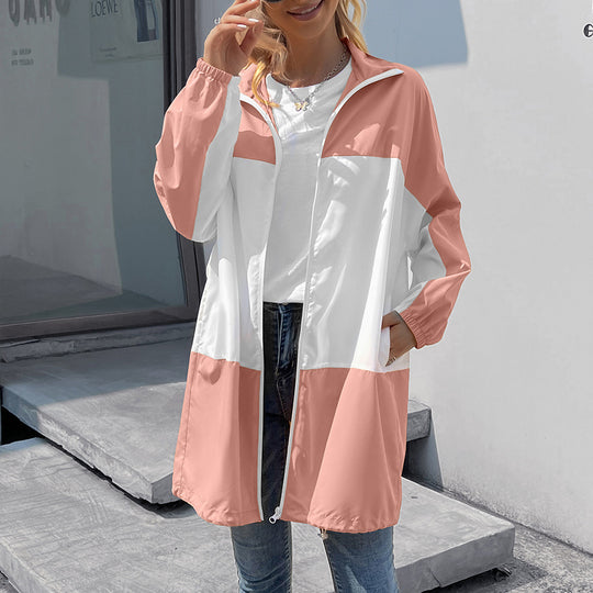 Damen modische Übergangsjacke mit hohem Kragen und sportlichem Schnitt EB