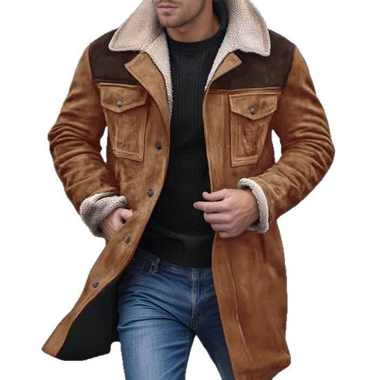 Herren Lammfelljacke im lässigen Utility-Stil mit großzügigen Taschen EB
