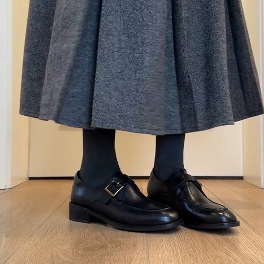 Damen elegante Mokassins mit Schnallenverzierung EB
