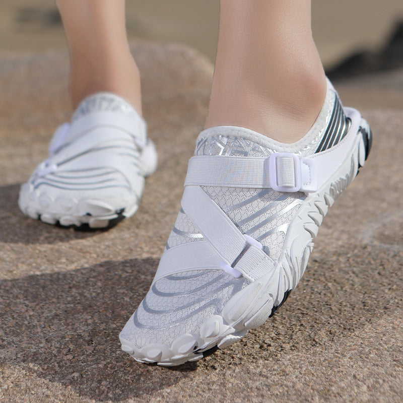 Damen Sportliche Aquafitness-Schuhe mit verstellbarem Gurt und rutschfester Sohle EB