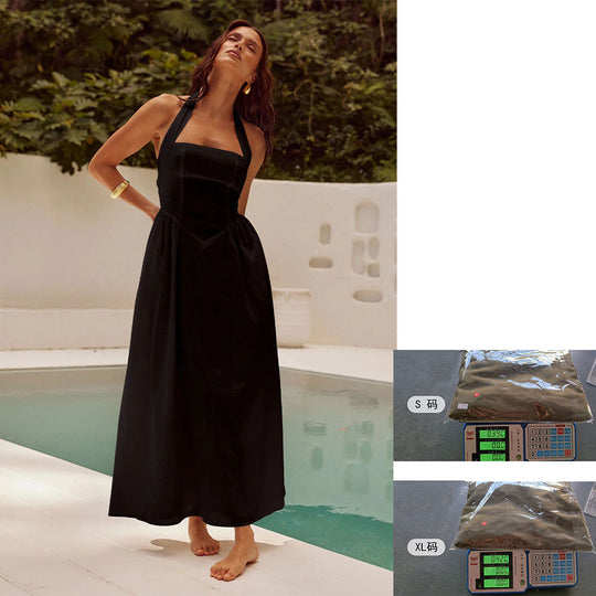 Damen Maxikleid mit tiefem Rückenausschnitt und eleganter Passform EB