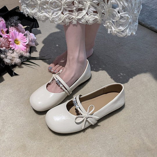 Damen Ballerinas mit Schmuckdetail und elegantem Riemen EB