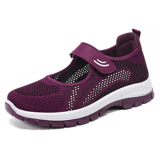 Damen Bequeme Sportliche Sneakers mit verstellbarem Riemen EB