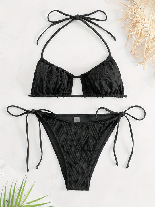 Damen Triangel-Bikini mit raffiniertem Rüschendesign EB