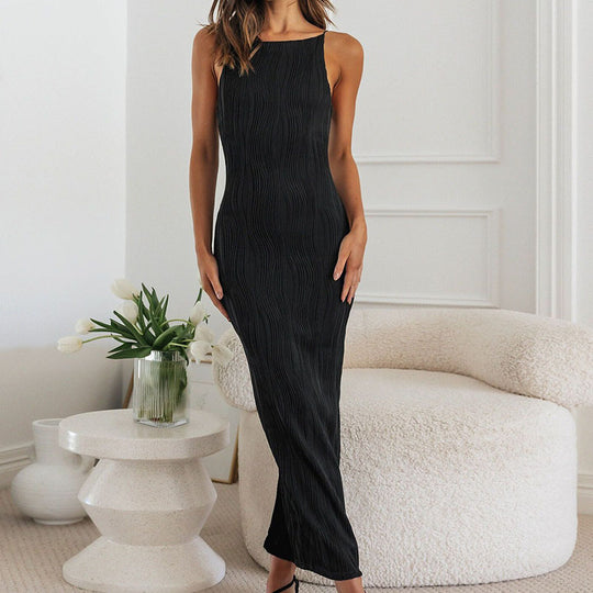 Damen Langärmeliges Wickelkleid mit strukturiertem Design EB
