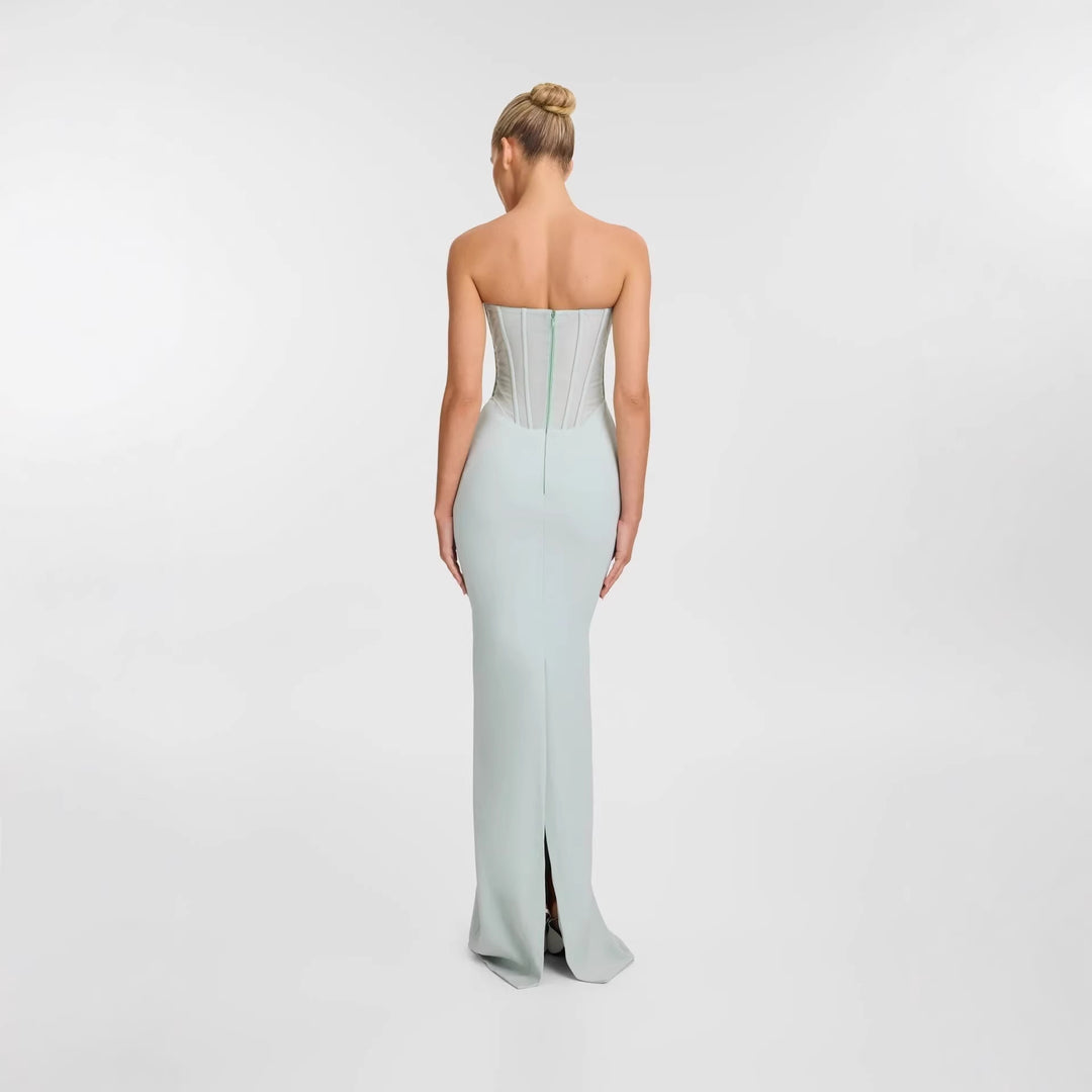 Damen Elegantes Maxikleid mit schulterfreiem Design und raffinierter Bustierpartie EB