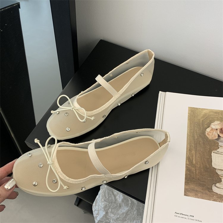 Damen stilvolle und bequeme Ballerinas mit Schmuckdetails EB