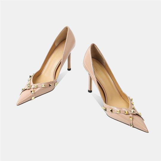 Damen elegante Stiletto-Pumps mit dekorativem Nieten-Detail EB
