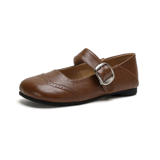 Damen Ballerinas mit verstellbarem Riemen und eleganter Schnalle EB