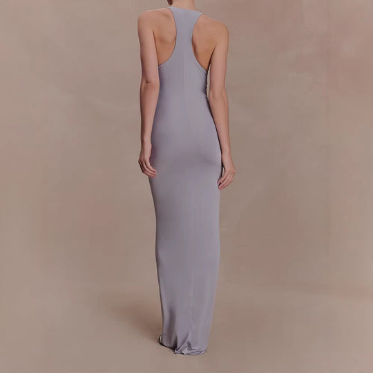 Damen Hochwertiges Abendkleid mit tiefem V-Ausschnitt und Raffungen EB
