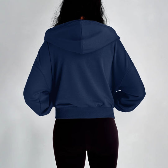 Damen modischer Kapuzenpullover mit lässigem Schnitt und praktischen Taschen EB