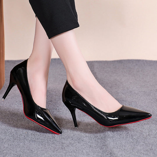 Damen elegante spitze Lackpumps mit hohem Absatz EB