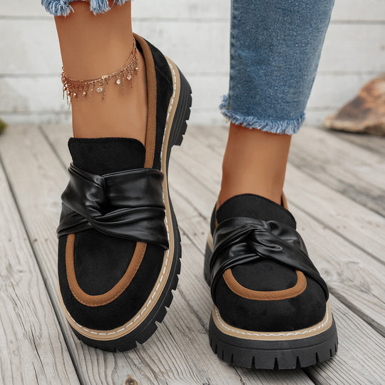 Damen Mokassins mit modischer Knotendetail und bequemer Profilsohle EB