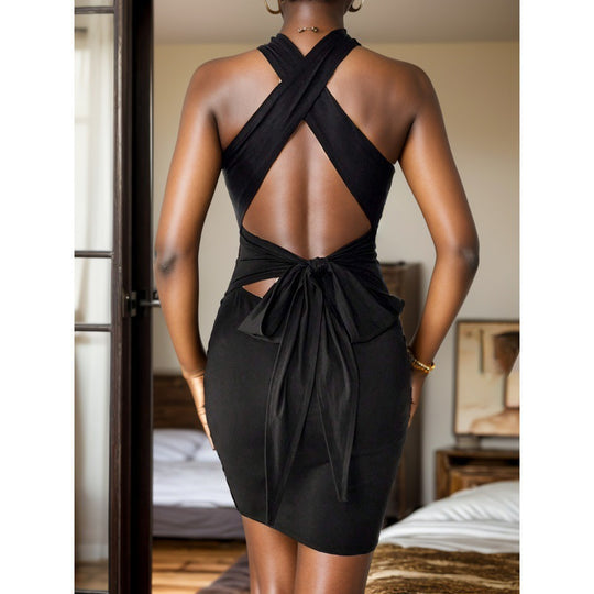 Damen Knotendetail Bodycon Kleid EB
