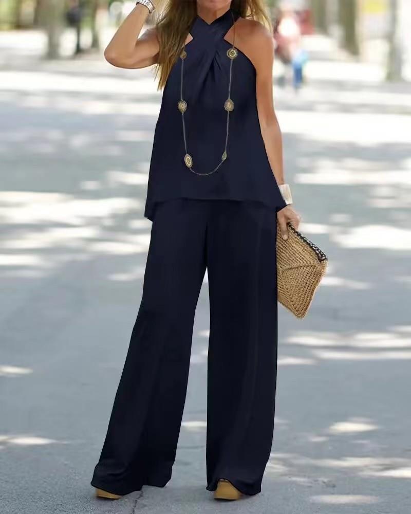 Damen Elegantes und luftiges Ensemble mit weitem Bein EB