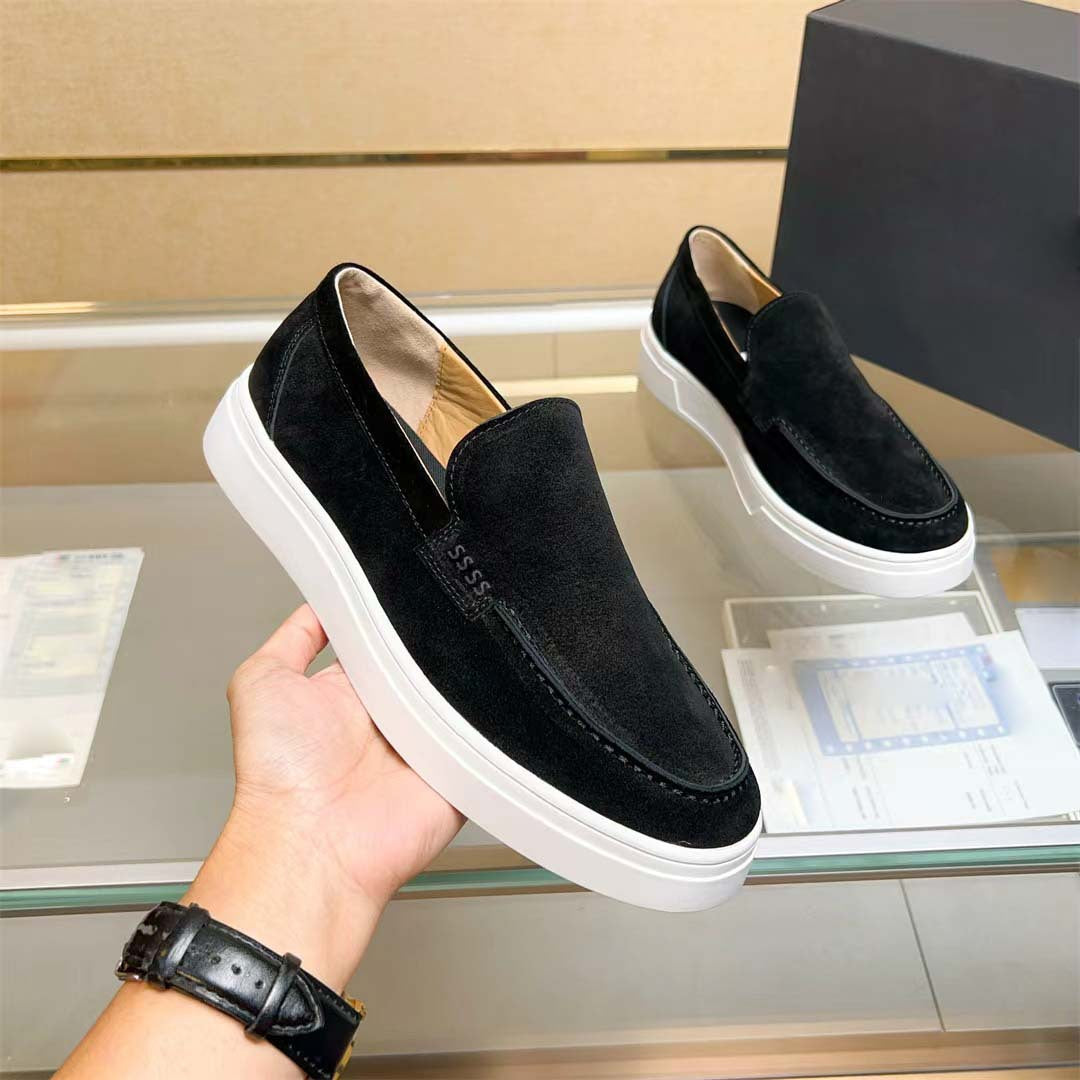 Damen Mokassin Slip-On Sneakers mit weichem Wildleder und elastischen Seiteneinsätzen EB