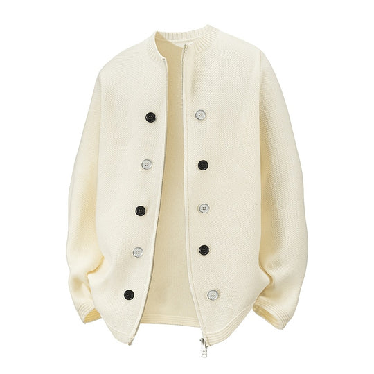 Damen Strickjacke mit hohem Kragen und dezenten Knopfdetails EB