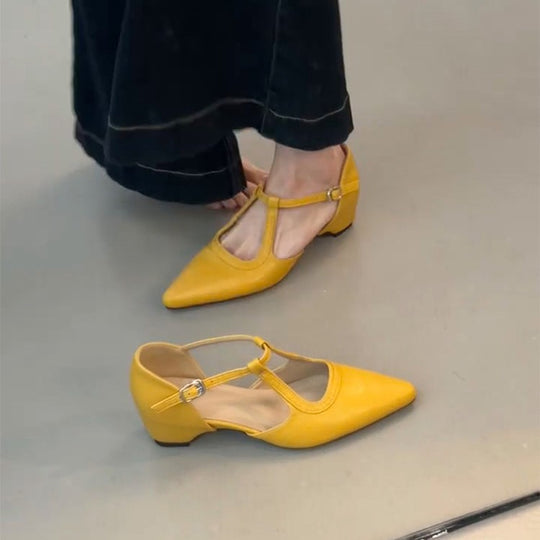 Damen elegante Slingback-Pumps aus hochwertigem Leder mit modischem Design EB