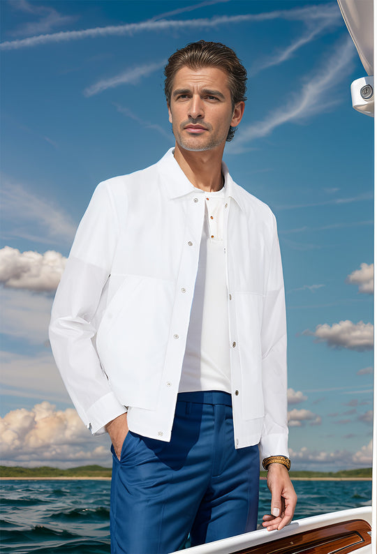 Herren multifunktionale Sommerjacke mit Druckknopfverschluss und atmungsaktiven Einsätzen EB