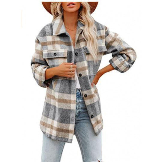 Damen Flanelljacke im lässigen Karomuster EB