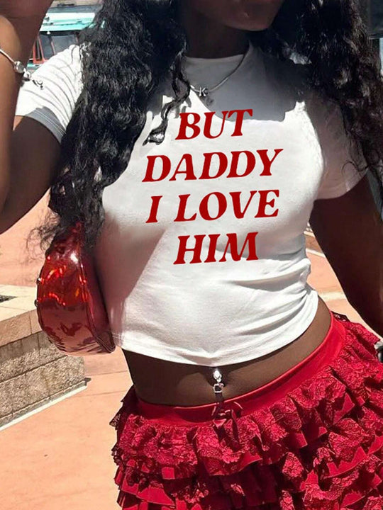 Damen Crop-Top mit auffälligem Schriftzug EB